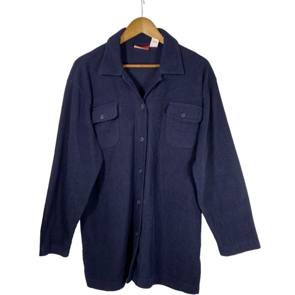 Liz Claiborne Women's Size L Navy Blue Button-Down Long Sleeves Knit Sweater - Picture 1 of 7